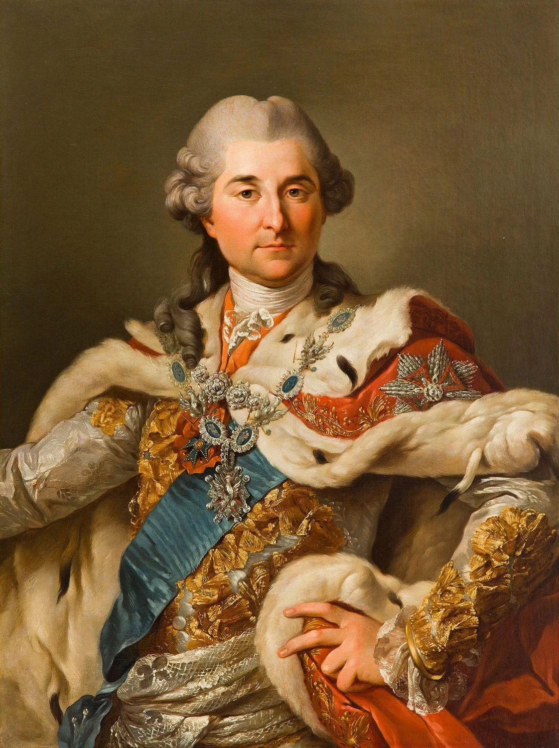 Marcello - Ritratto di Stanislaw II August Poniatowski, re e granduca del Commonwealth polacco, lituano, Poltava Art Museum, DETTAGLIO